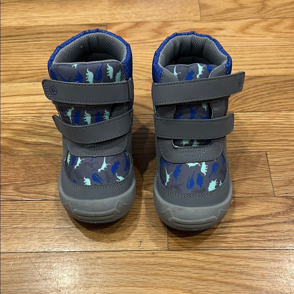 Kids Dinosaur Print Shoes - Gray and Blue